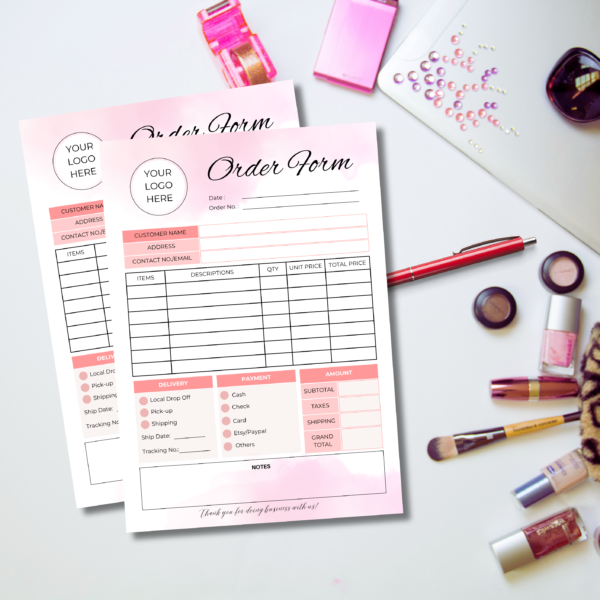 Order Form for Small Business | Editable Business Form | Canva Template | Pink Cloud Order Form - Image 6