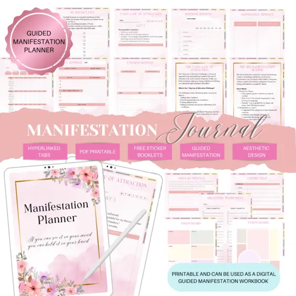 Pink Clouds Digital Manifestation Planner | Manifestation Journal