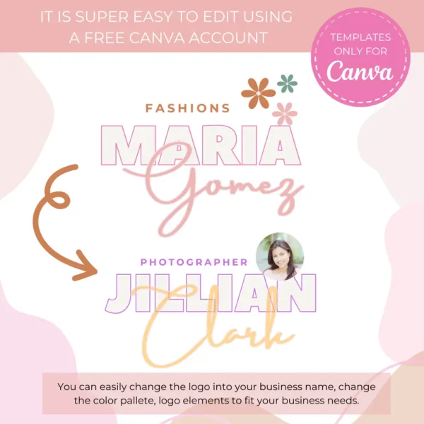 Flower Logo Design Template | Small Business Editable Logo - Image 2