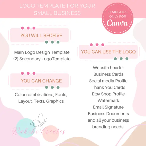 Beautiful Logo Template | Small Business Editable Logo Template - Image 3