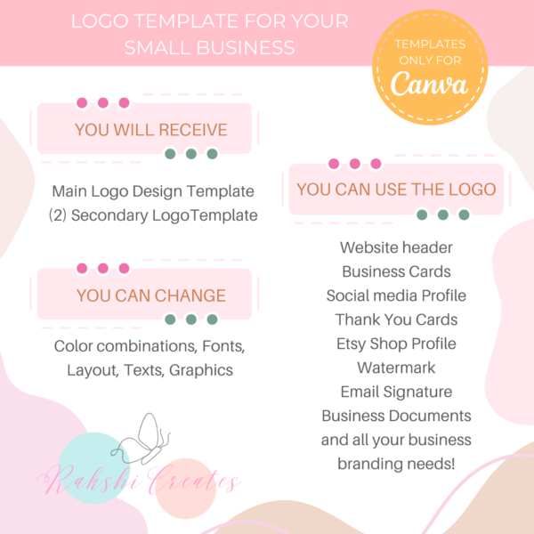 Graceful Logo Template | Small Business Editable Logo Template - Image 3