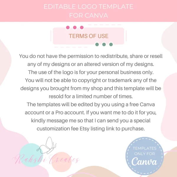 Graceful Logo Template | Small Business Editable Logo Template - Image 8