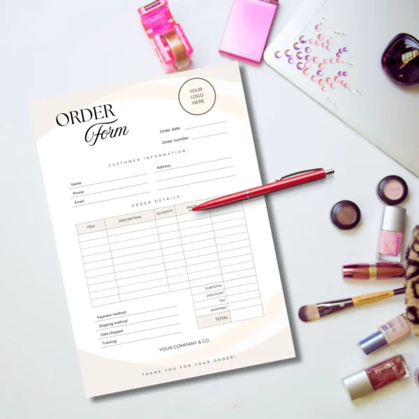 Order Form for Small Business | Editable Business Form | Canva Template | Cream Order Form - Image 2
