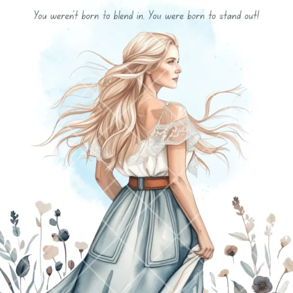 Girl Boss Motivational Clipart, High Quality Watercolor PNG Clipart with transparent background, PNG sublimation, Digital Planner Sticker - Image 4