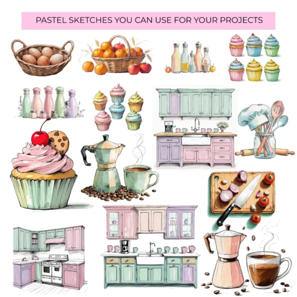 Kitchen Tools and Supplies Clipart, Kitchen Utensils, Cooking Clipart, Baking Culinary Clipart - Image 2