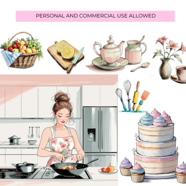 Kitchen Tools and Supplies Clipart, Kitchen Utensils, Cooking Clipart, Baking Culinary Clipart - Image 4