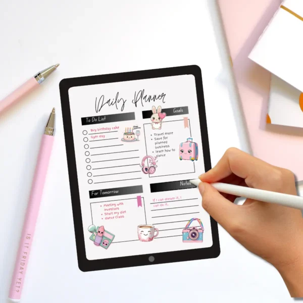 Kawaii Cute Everyday Digital Stickers | Ready to Print PDF | Goodnotes Stickers