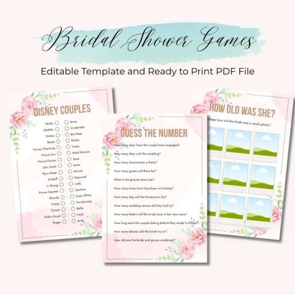 Bridal Shower Games Bundle, Editable Canva Template, Modern Bridal Shower Games - Image 5
