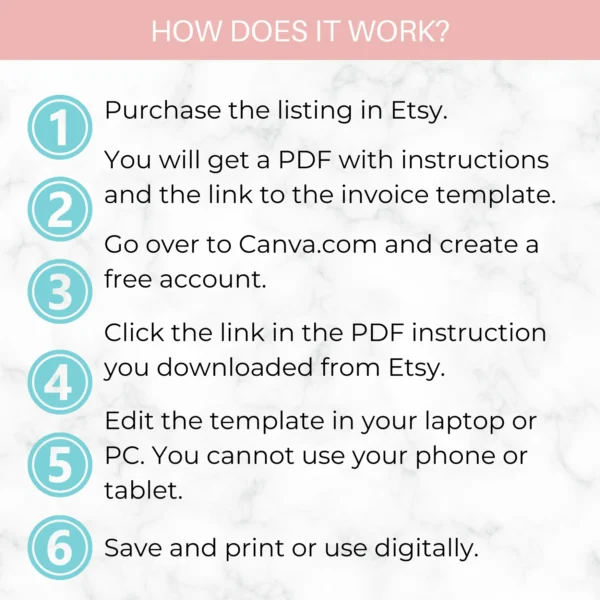 Sales Invoice Template | Editable in Canva | Pink Flower Invoice template - Image 6