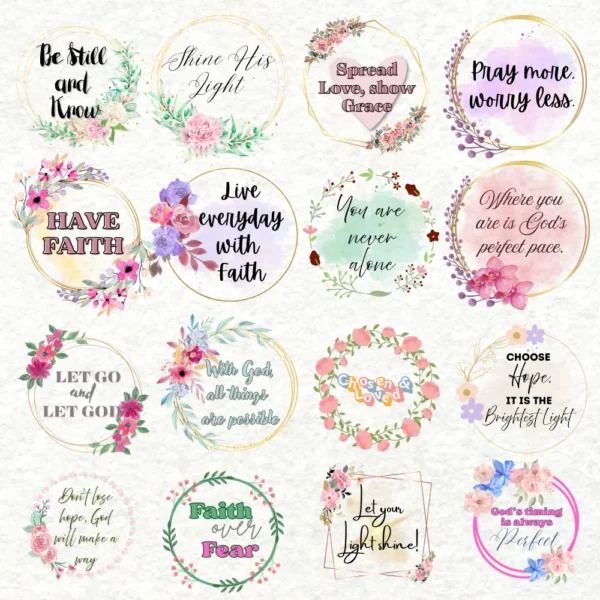 Devotional Motivational Quotes Clipart Bundle | SVG and PNG - Image 2