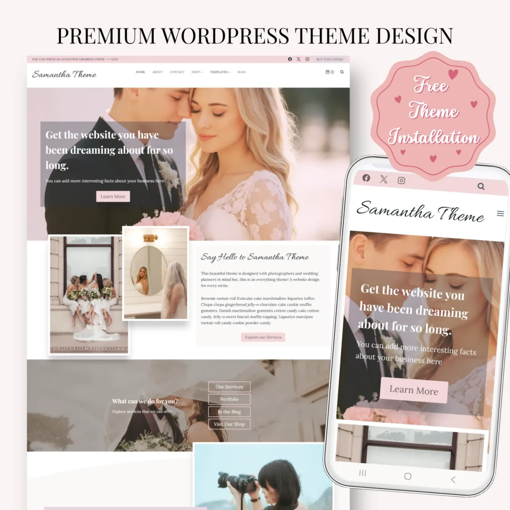 Samantha is a one of Rakshi Creations' feminine wordpress themes created using Kadence