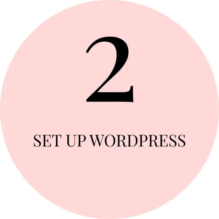 step 2 set up wordpress