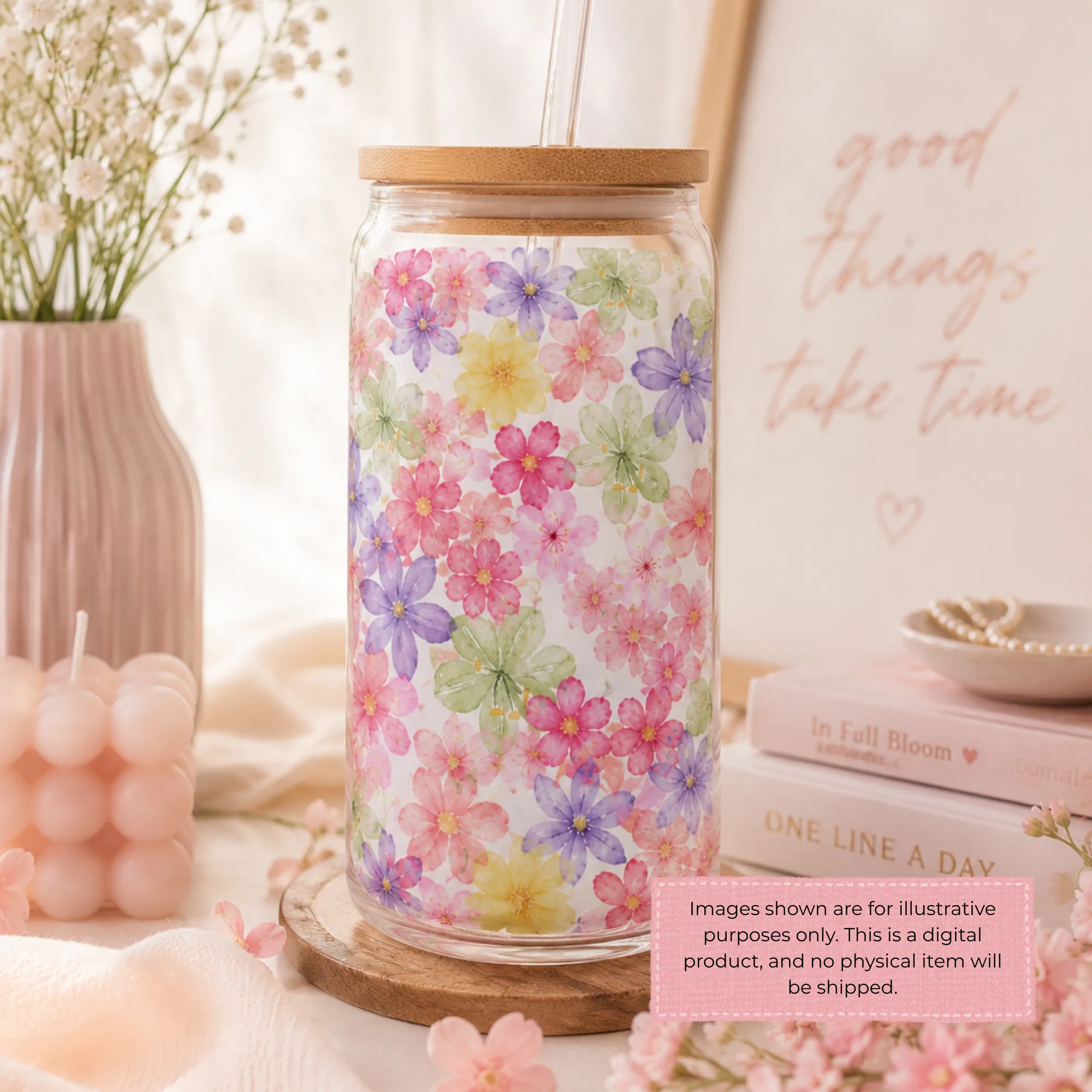 Watercolor Floral Seamless Pattern Bundle JPG | Cottagecore Digital Paper | Pastel Botanical Print | Flower Pattern - Image 5